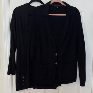 WHBM Black Blazer Cardigan and Black Cardigan sweater